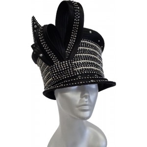 's Satin Ribbon Dressy Church Kentucky Derby Designer Dress Cap Hat Black  eb-99191578
